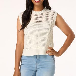 Open Stitch Solid Sweater Tank