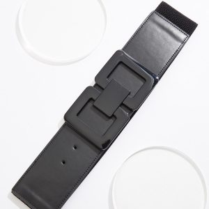 Double Square Buckle Stretch Belt
