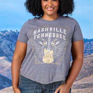 Plus Size Nashville Metal Trim Graphic Tee