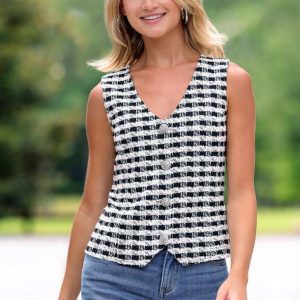 Houndstooth Jacquard Vest