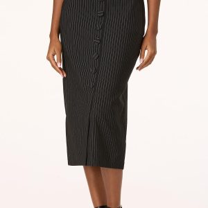 Pinstripe Bengaline Pencil Skirt