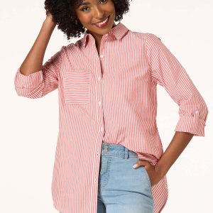 Button Back Stripe Shirt