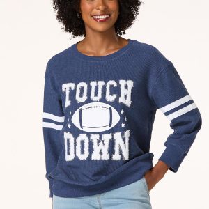 Textured Touchdown Ribbed Top