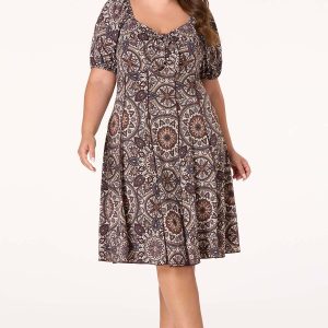 Plus Size Tie Front Corset Dress