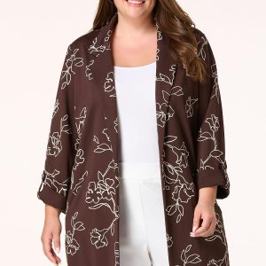 Plus Size Floral Puff Print Topper