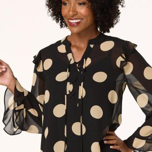 Lace Up Polka Dot Top