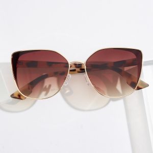 Tortoise Arm Metal Cat Eye Sunglasses