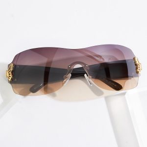Butterfly Detail Shield Sunglasses
