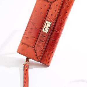 Textured Paneled Wristlet Wallet