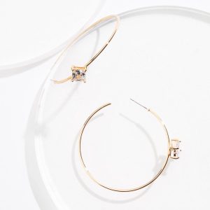 Cubic Zirconia Delicate Hoop Earrings