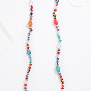 Semi- Precious Long Beaded Necklace