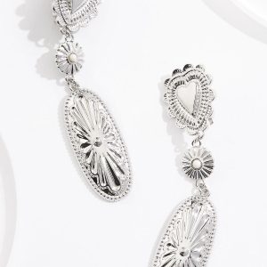 Western Heart Dangle Clip- On Earrings