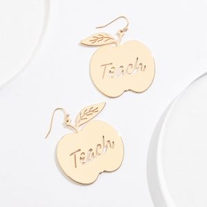 Teach Gold Apple Earrings