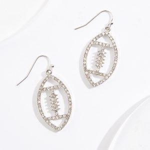 Rhinestone Cutout Football Earrings