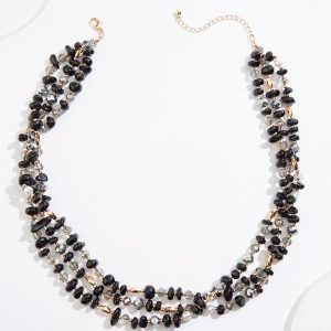 Triple Row Lucite Short Necklace