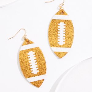 Glitter Football Earrings