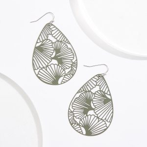 Enamel Cutout Tear Earrings