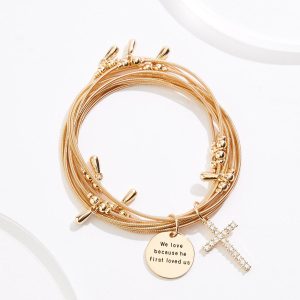Inspirational Charm Guitar String Bracelet