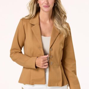 Peplum Pleated Ponte Blazer