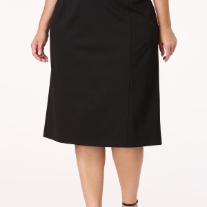 Plus Size Pull- On Ponte Skirt