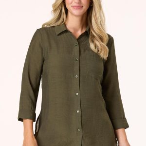 Textured Button Down Tunic