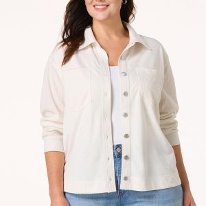 Plus Size Waffled Panel Shacket