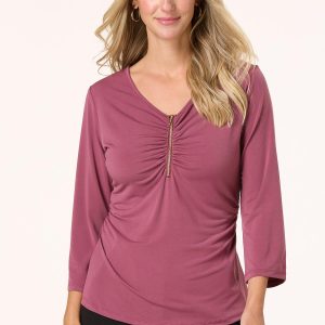 Stretch Zip Front Top