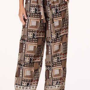Patchwork Medallion Wide Leg Pants