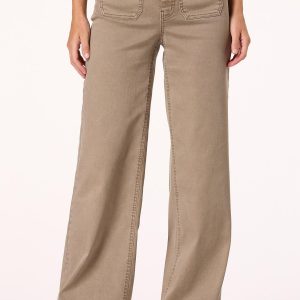 Patch Pocket Wide Leg Jeans