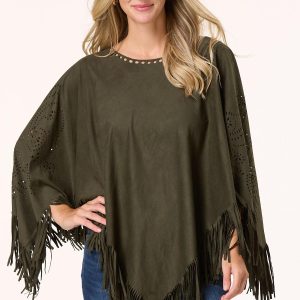 Laser Cut Fringe Poncho