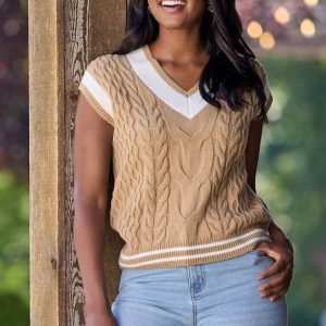 Cable Knit Sweater Vest