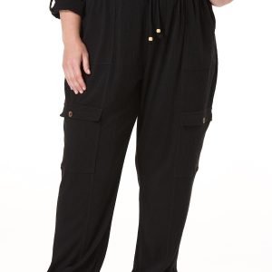 Plus Size Knit Gauze Jogger Pants