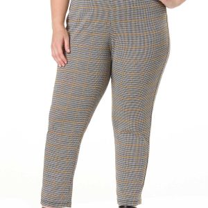 Plus Size Houndstooth Plaid Pants