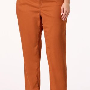 Plus Size Solid Twill Skinny Leg Pants