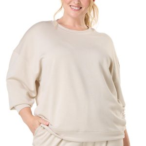 Plus Size Neutral Scuba Sweatshirt