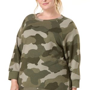 Plus Size Camo French Terry Sweatshirt