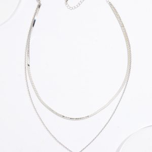 Delicate Layered Chain Cross Pendant Necklace