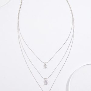 Delicate Cubic Zirconia Layered Necklace