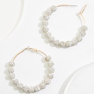 Rhinestone Fireball Hoop Earrings