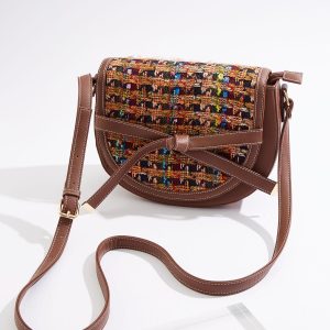Bow Detail Tweed Crossbody