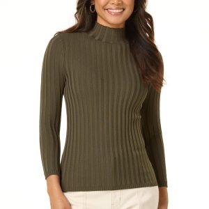 Ribbed Mock Neck Sweater