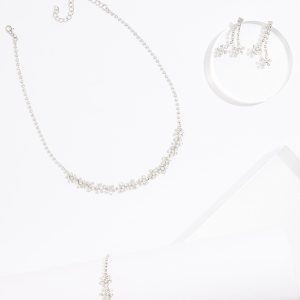 Rhinestone Floral Trio Jewelry Set
