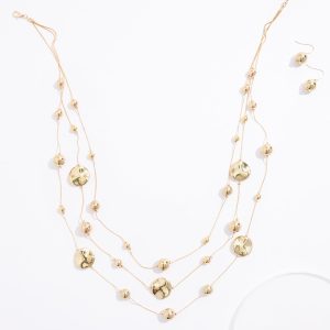 Stationary Design Layered Necklace Set