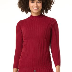 Ribbed Mock Neck Sweater