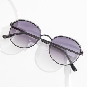 Glitter Rim Round Sunglasses