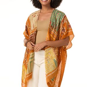 Geo Metallic Dot Kimono
