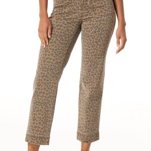 Leopard Print Twill Pants