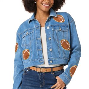 Football Patch Denim Jacket