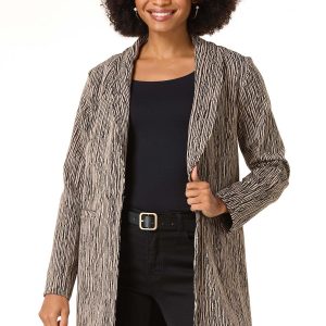 Printed Shawl Collar Topper