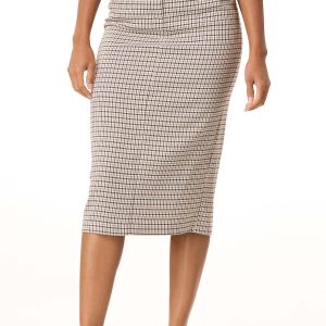 Houndstooth Bengaline Pencil Skirt